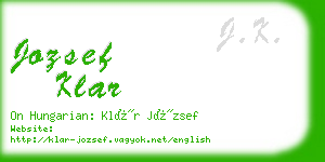 jozsef klar business card